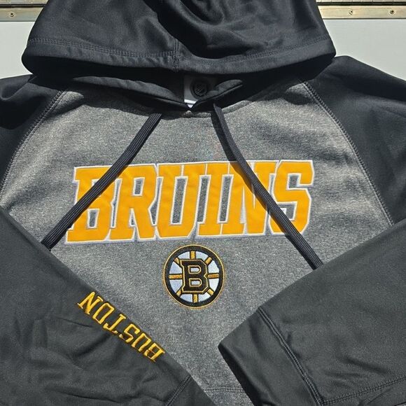 NHL Other - NHL Boston Bruins Hoodie Pullover Black Gray Gold EUC Hockey Sports Fan Gear XL